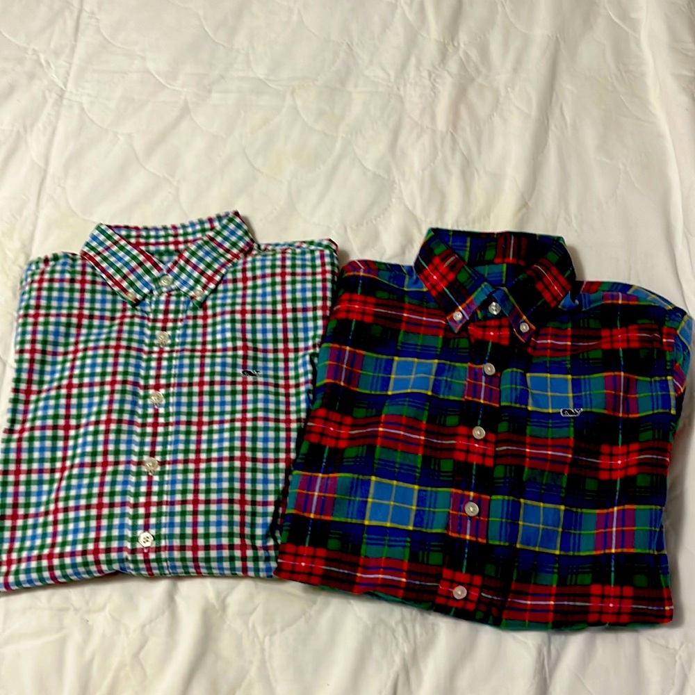 2 vineyard, vines boys, long sleeve, button-down shirts, size large